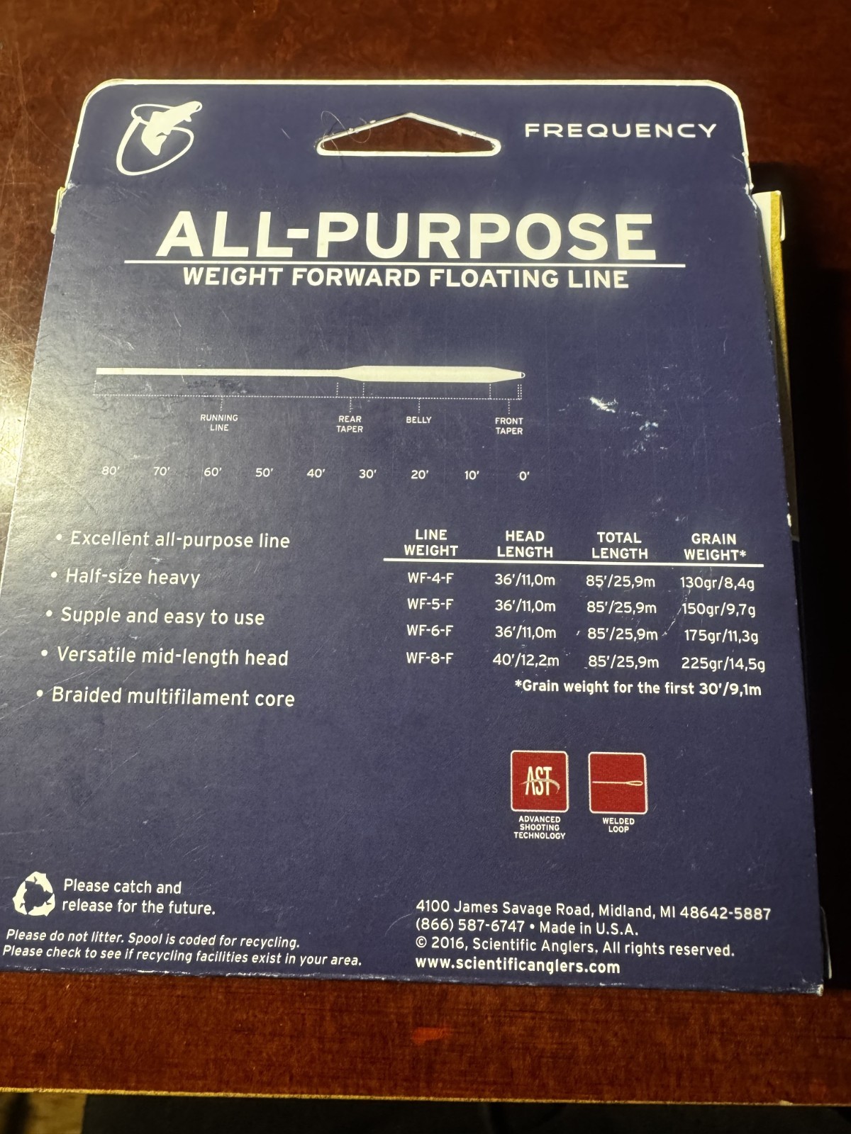 New Scientific Anglers Frequency All Purpose WF-4-F Floating Fly Line