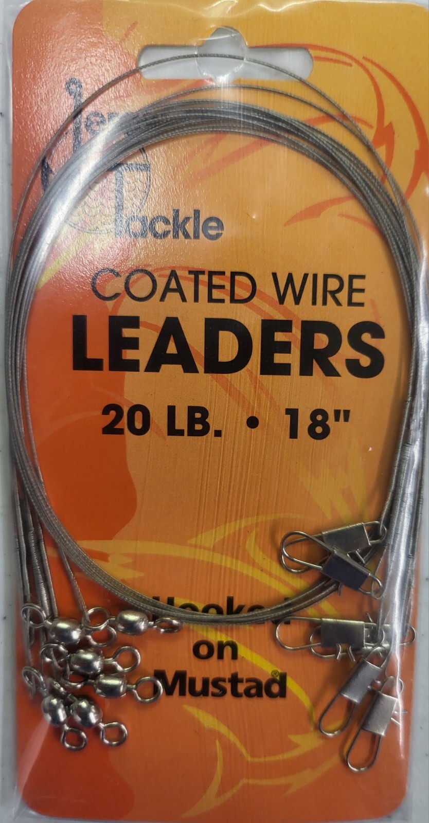 6 Silver Coated Wire Leaders 20 LB. 18 Inch