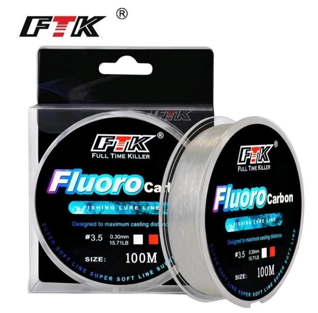 15.7lb/7.kg Fishing Line 100m Flouro Carbon Ftk High Quality Spinning Coarse Sea