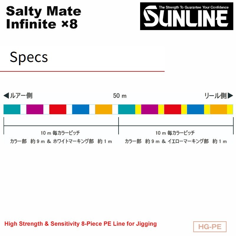 SALTYMATE INFINITIVE x8 – SUNLINE Braid Line PE Line made in japan