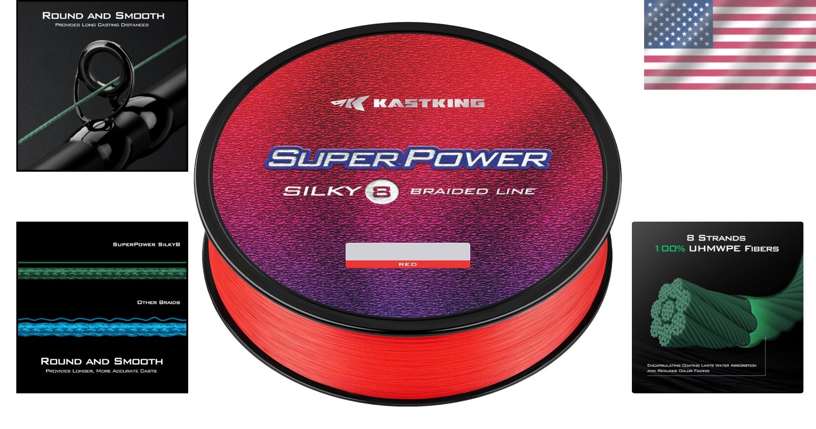 SuperPower Silky8 Braided Fishing Line – 8lb Strength, Zero Stretch for 150 Yds