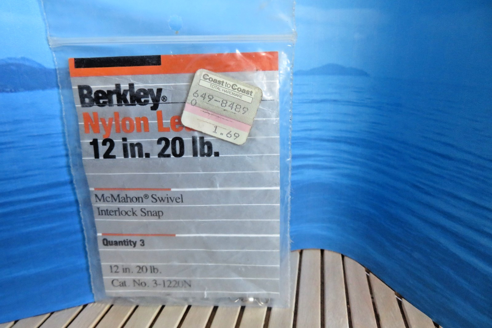 3 Berkley 12 in. 20 lb. Nylon Leaders McMahon® Swivel Interlock Snap Cat 3-1220N