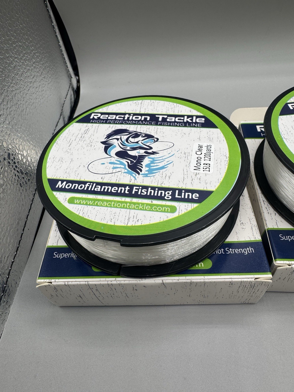 Reaction Tackle Monofilament Fishing line-15lbs 1200yrds (2Clears,red, & Yellow)
