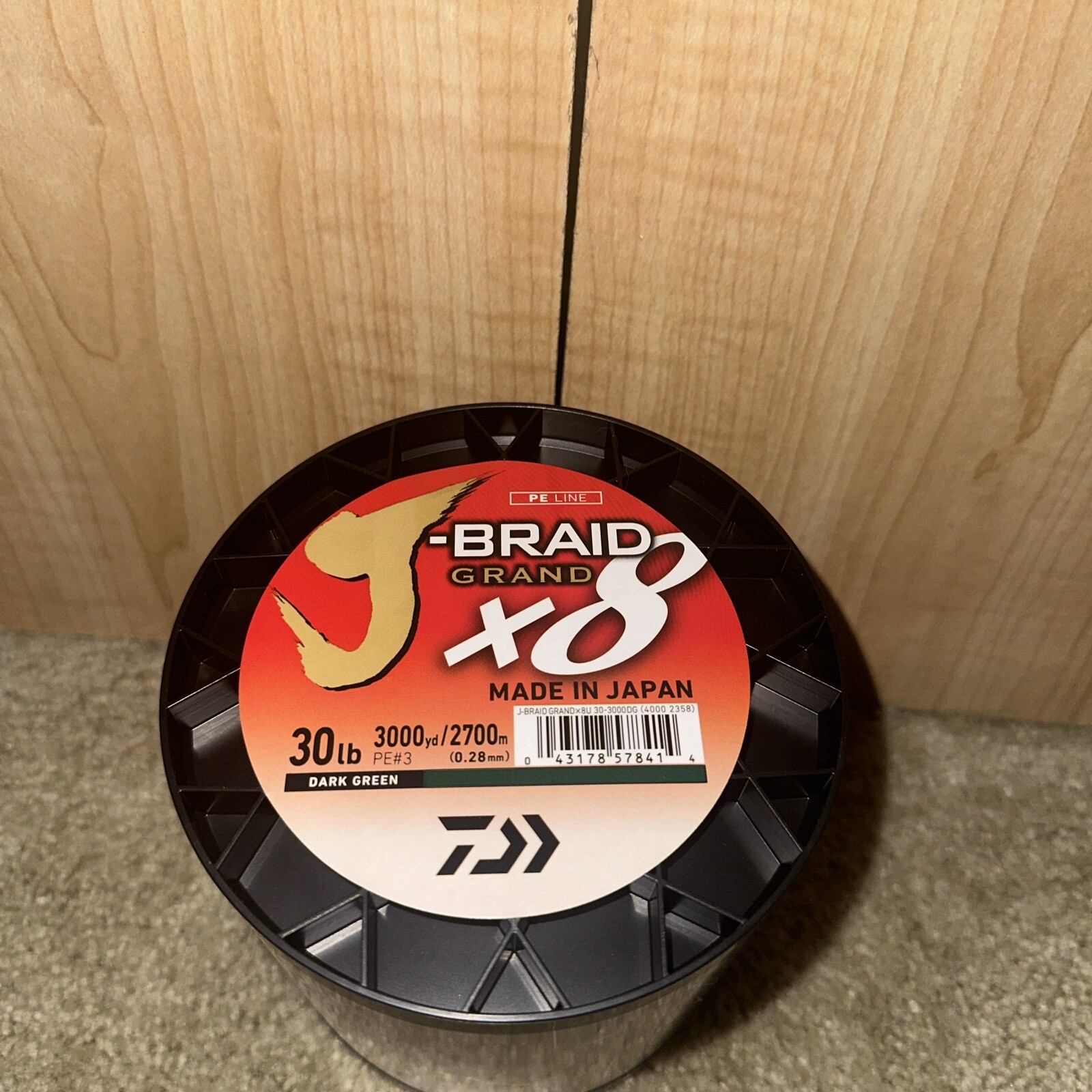 Daiwa JBGD8U30-3000DG J-BRAID GRAND 8X 3,000YDS BULK SPOOL DARK GREEN X8