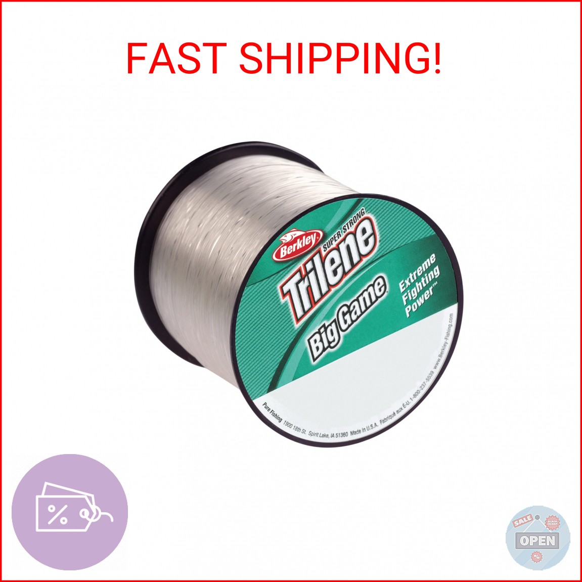 Berkley Trilene® Big Game™, Clear, 15lb | 6.8kg, 900yd | 822m Monofilament Fishi