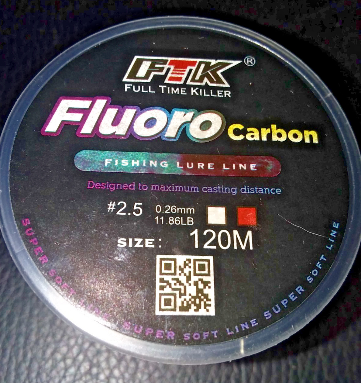 FTK 120 m spool Fluoro Carbon Fishing Line CLEAR #2.5 & 0.26mm 11.86LB