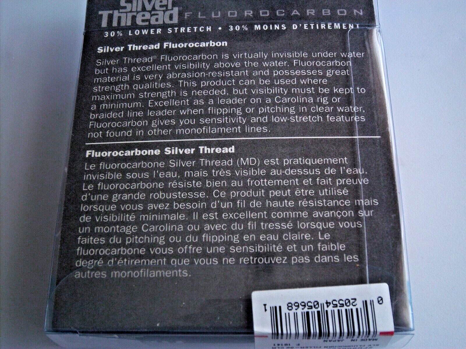 (LOT OF 2) SILVER THREAD FLUOROCARBON LINE 200YD ZFC600200 CLEAR 6LB BR5101