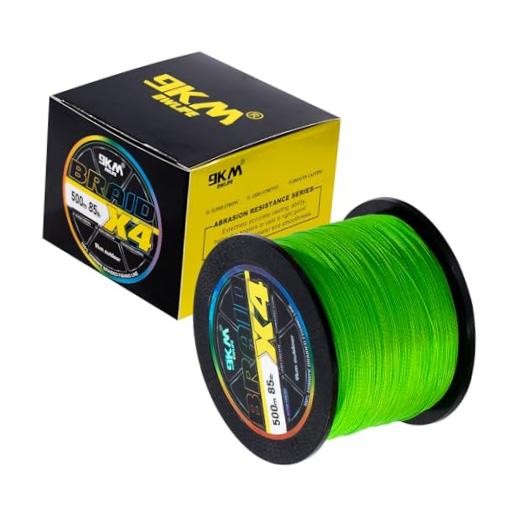 Braided Fishing Line 8LB-120LB Dyneema 150m（164Yards)-12lb(4 Strands) Green