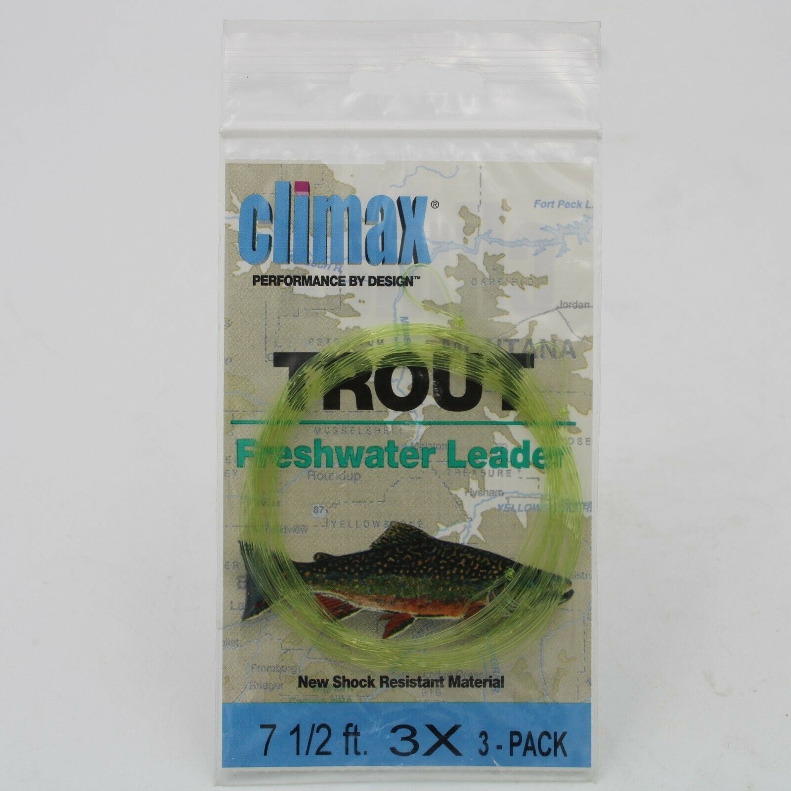 Climax Trout Fresh Water Leader Fly Fishing Tippet 3 Pack 290433 7-1/2ft 3X a