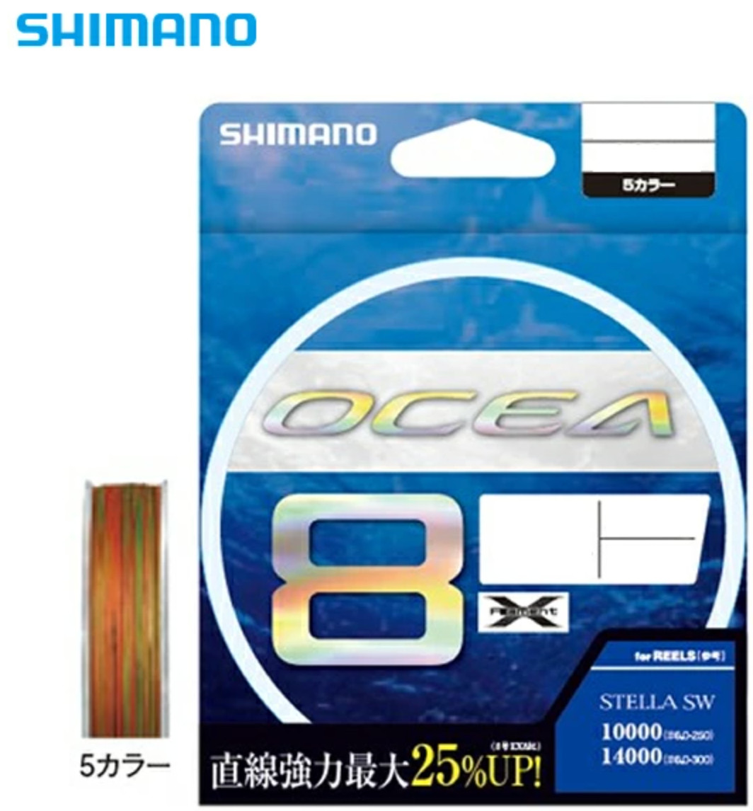 Shimano OCEA 8 PE #1.5-10 eight Braid Line Max 173lb 200/300/400/500m Multicolor