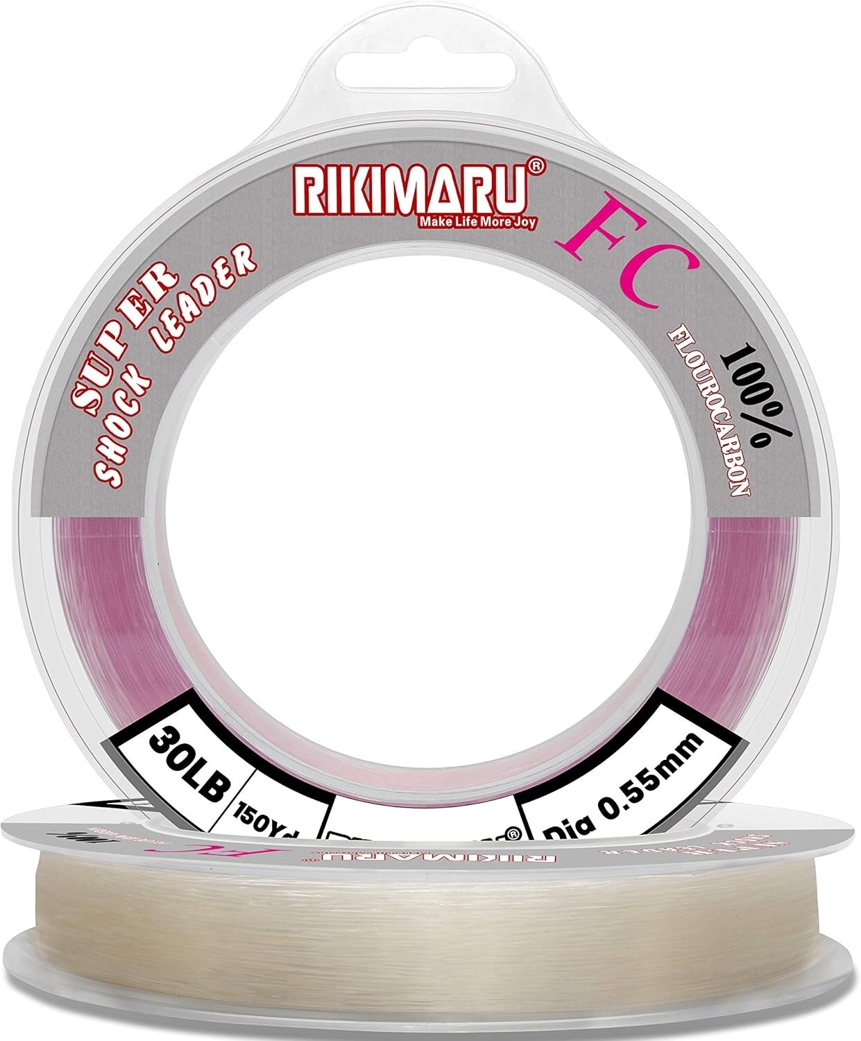 100% Fluorocarbon Fishing Line – 150ft, 50lbs Shock Resistant & Clear