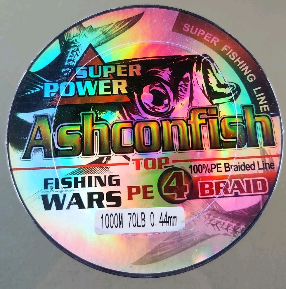 Ashconfish Braided fishing line 70LB, 1,000M, 0.44mm Super Fishing Line, 4Braid