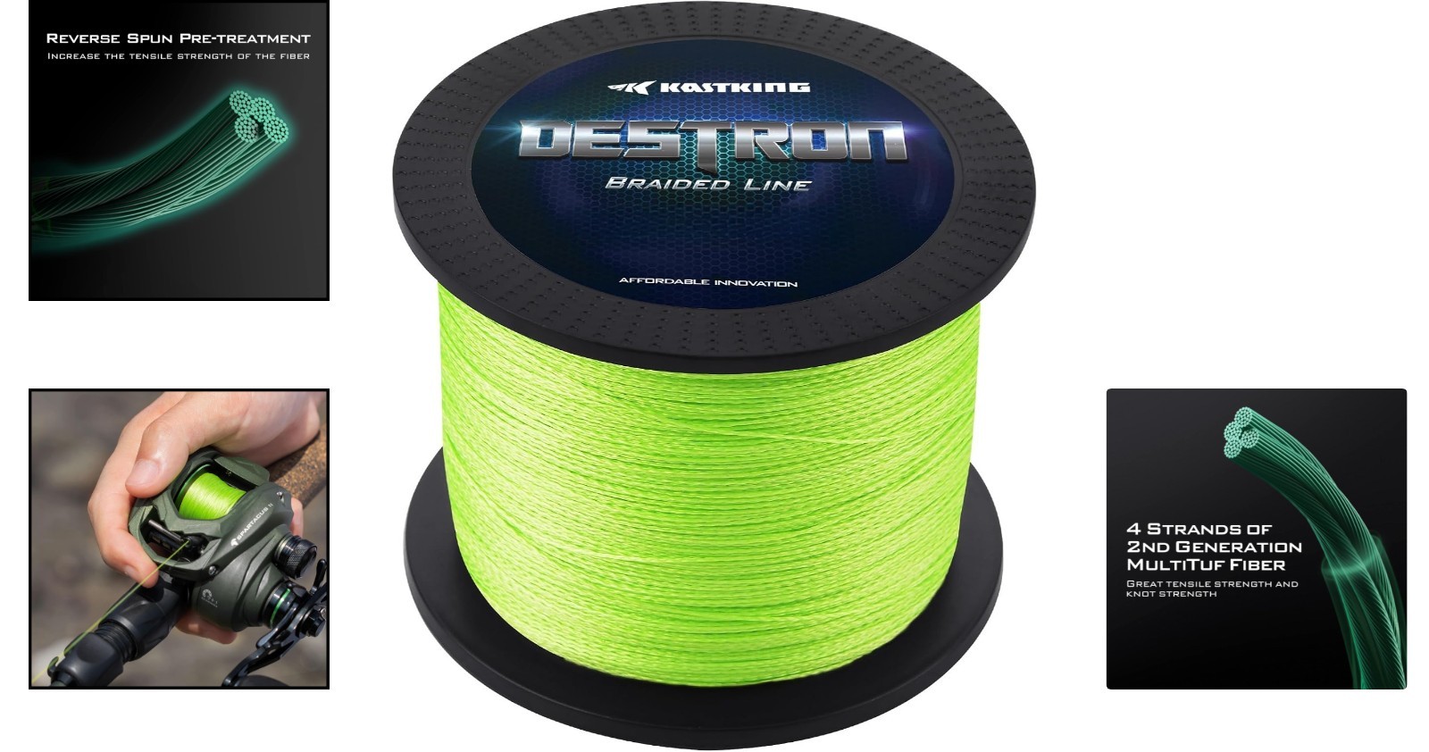 Ultra-Strong 6 Lbs Destron Braided Fishing Line – 150 Yds with CFT Technology