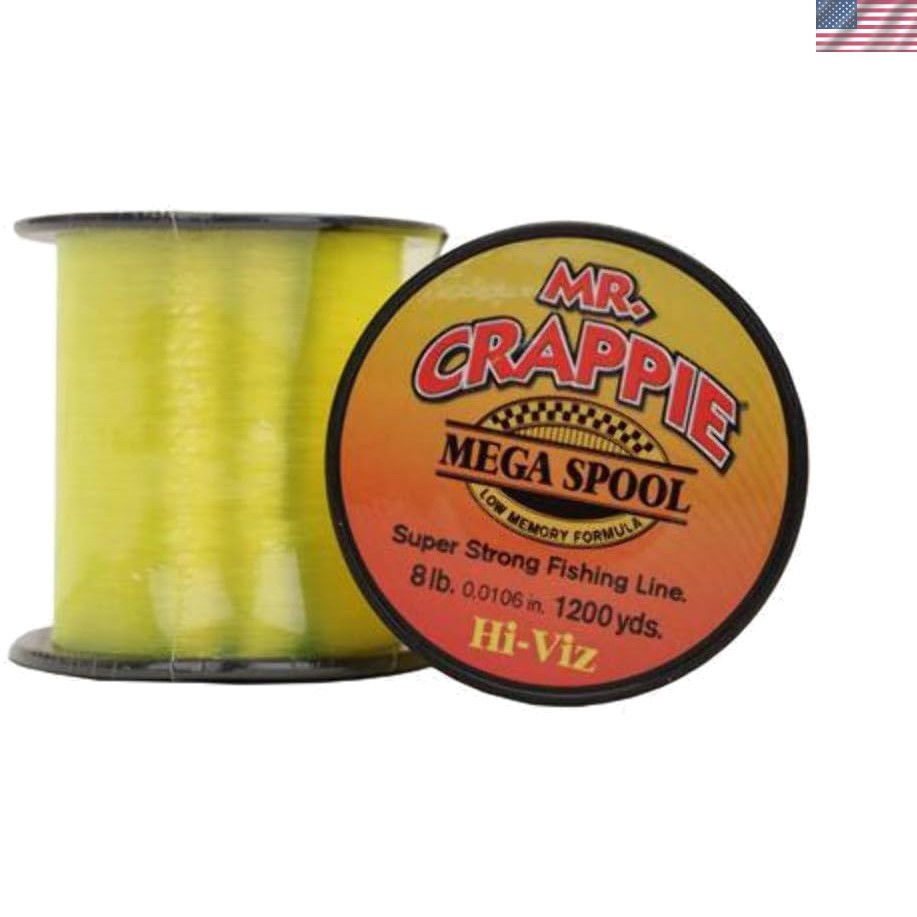 Hi-Vis Lew’s Mega Spool Monofilament Line – 8 lb, Abrasion Resistant, Low Memory