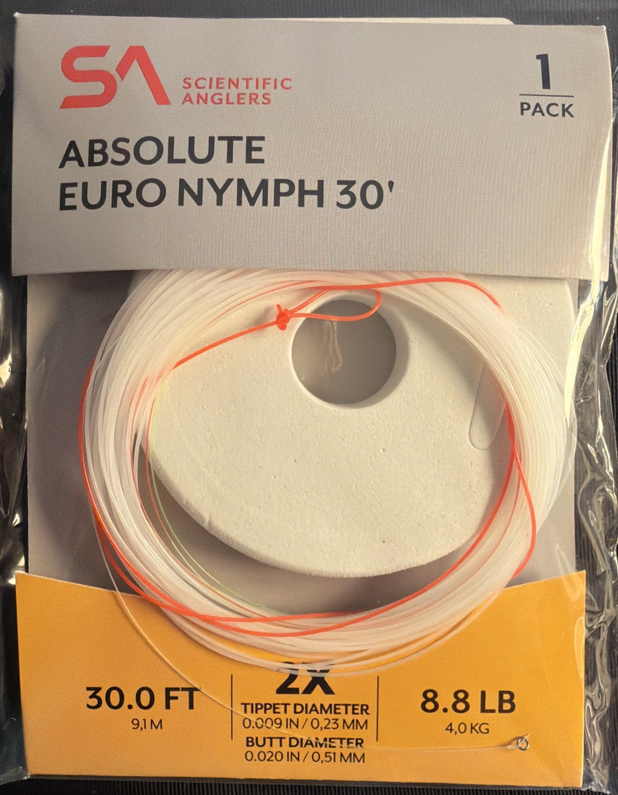 Scientific Anglers Absolute Euro Nymph 30 FT Leader 2X 8.8 LB