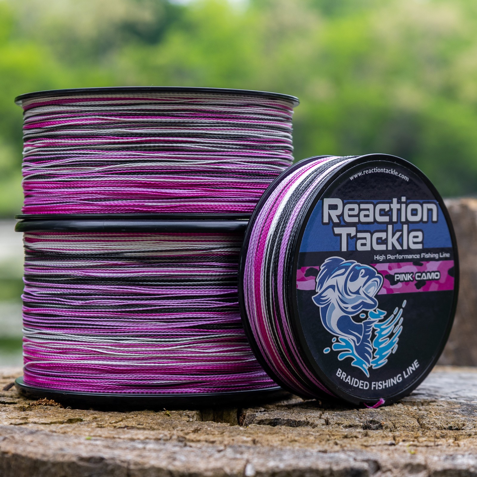 Reaction Tackle High Performance Braided Fishing Line / Braid – Pink Camo