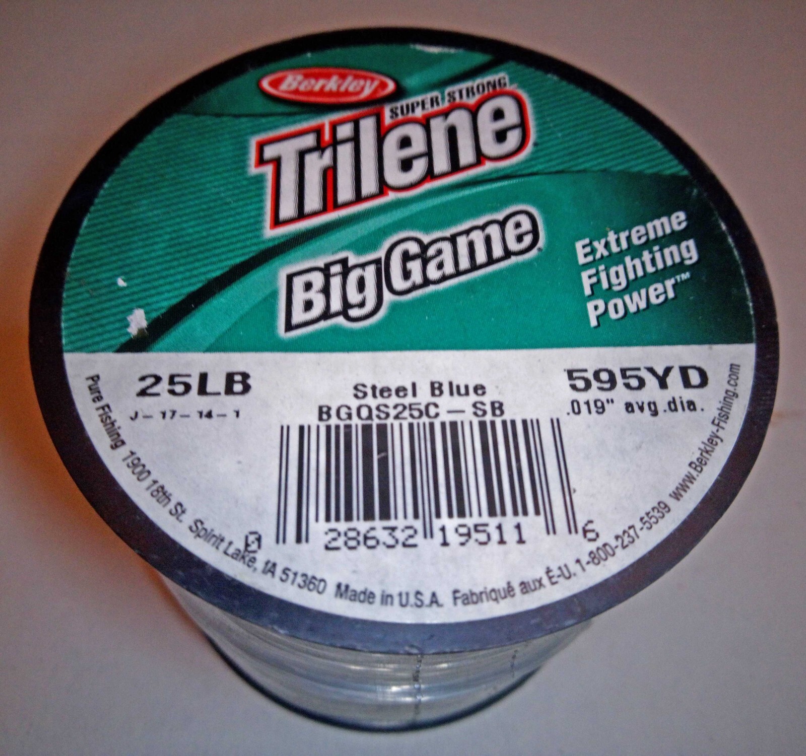 Berkley Trilene Big Game Mono 25# X 1/4# Steel Blue