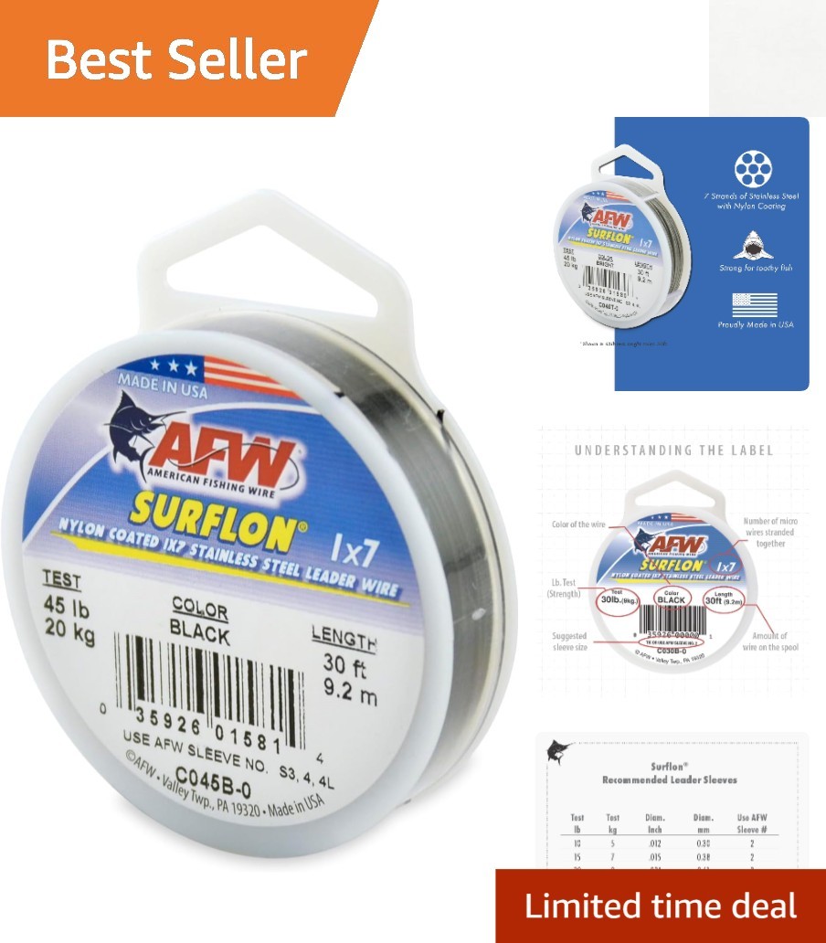 Stealthy Nylon Coated Leader Wire for Saltwater Fishing – 30ft, 250lb Strength
