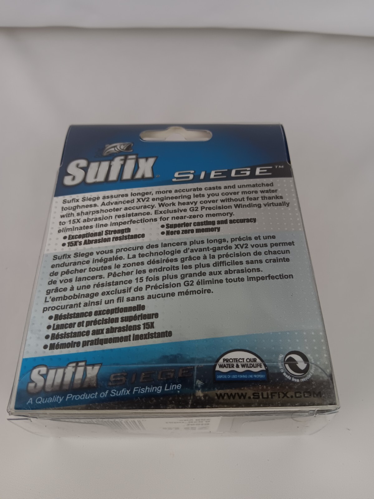 Sufix Siege 25 lb Monofilament Fishing Line Clear 250 Yards