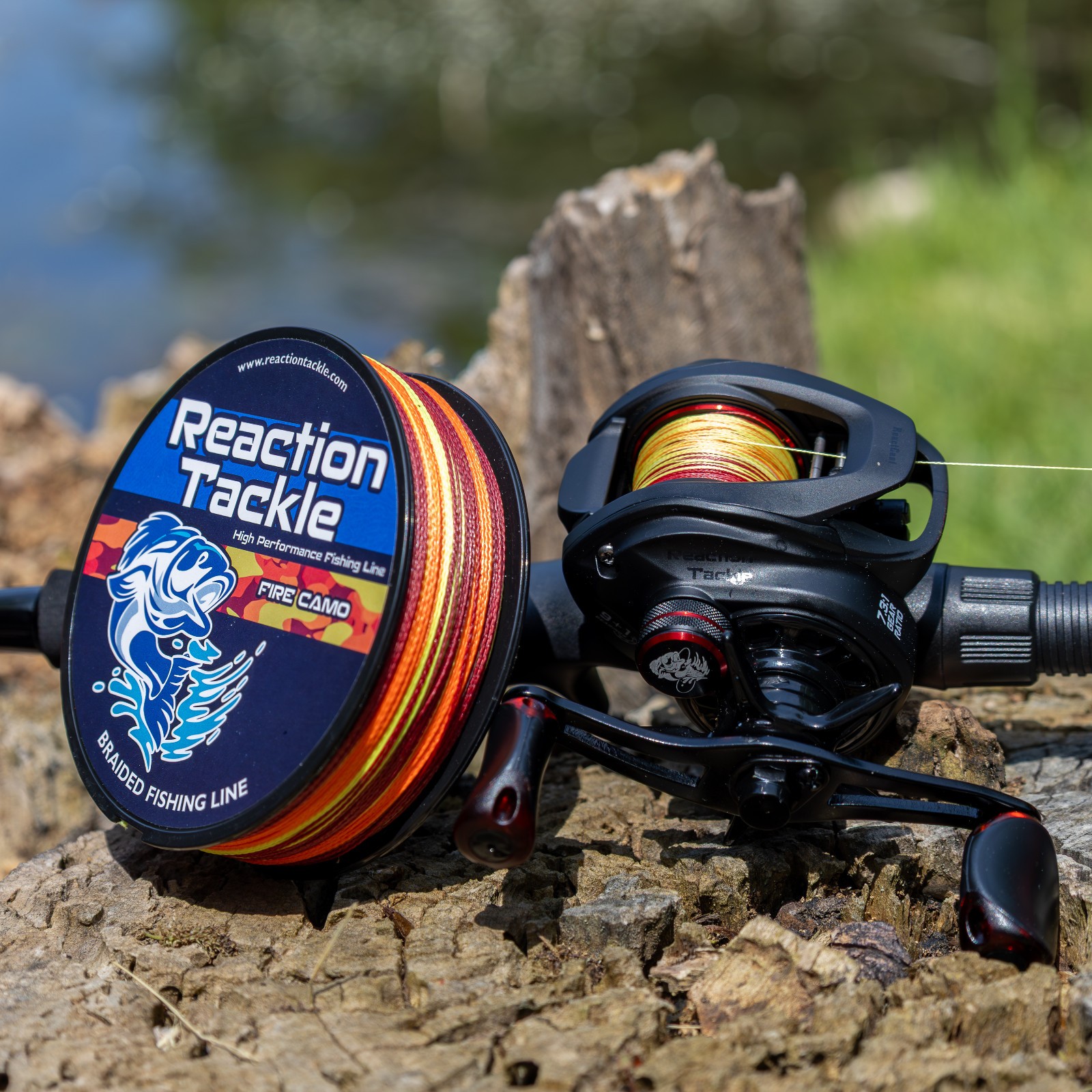 Reaction Tackle High Braided Fishing Line / Braid – Fire Camo