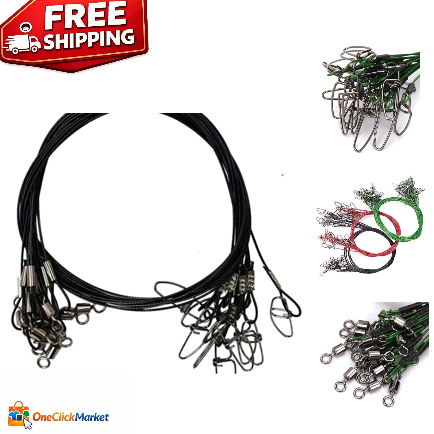 150LB Fishing Line Leaders – 10 Pack Stainless Steel Anti-Bite Rigs for Anglers