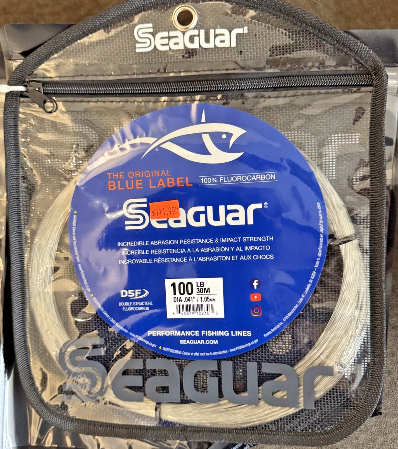 Seaguar Blue Label Fluorocarbon 30 Meter Coil 100-300lb test