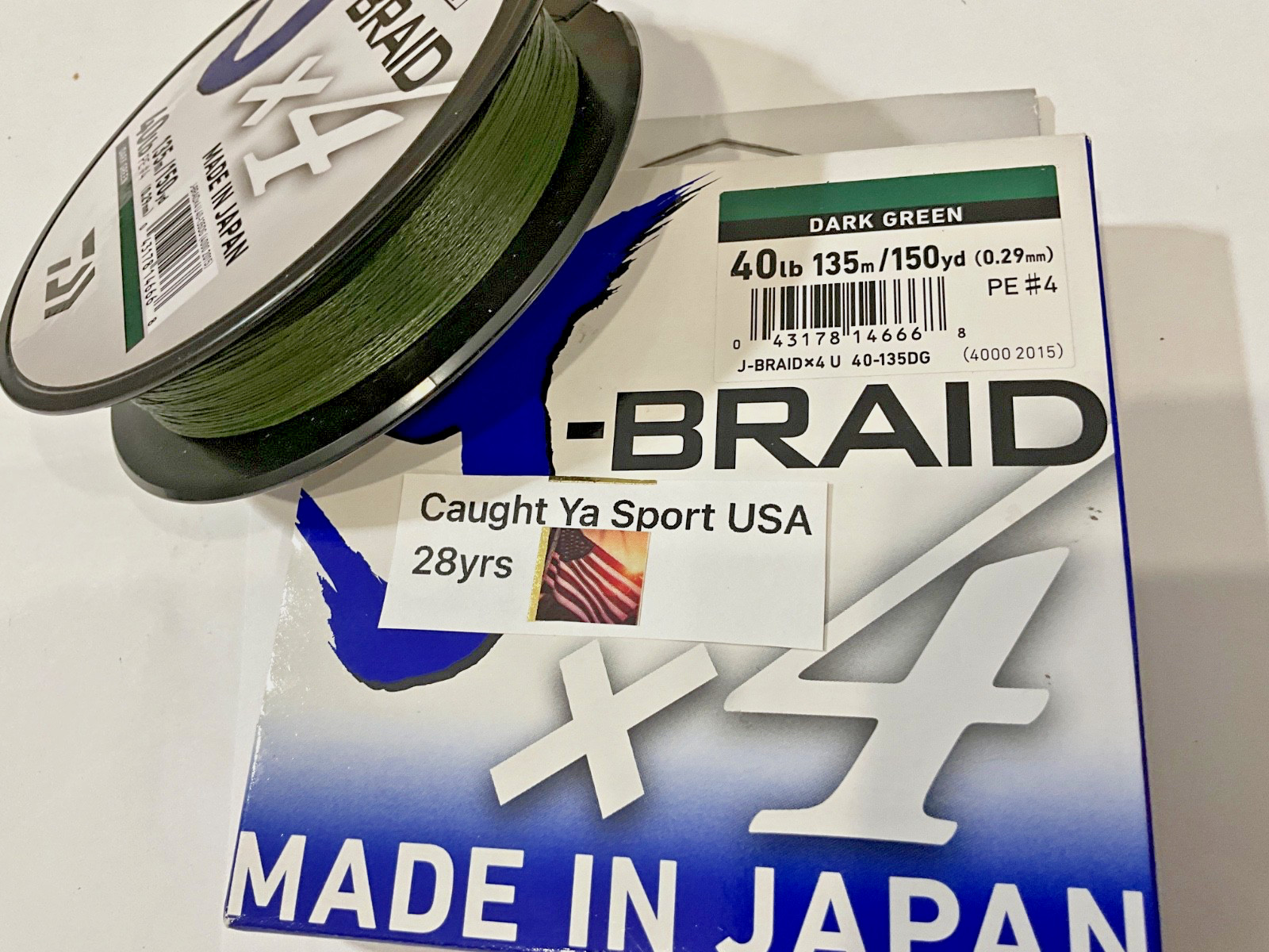 40 lb Daiwa J-Braid X4 Braided Fishing Line – 150 Yards Dark Green Fishing Line