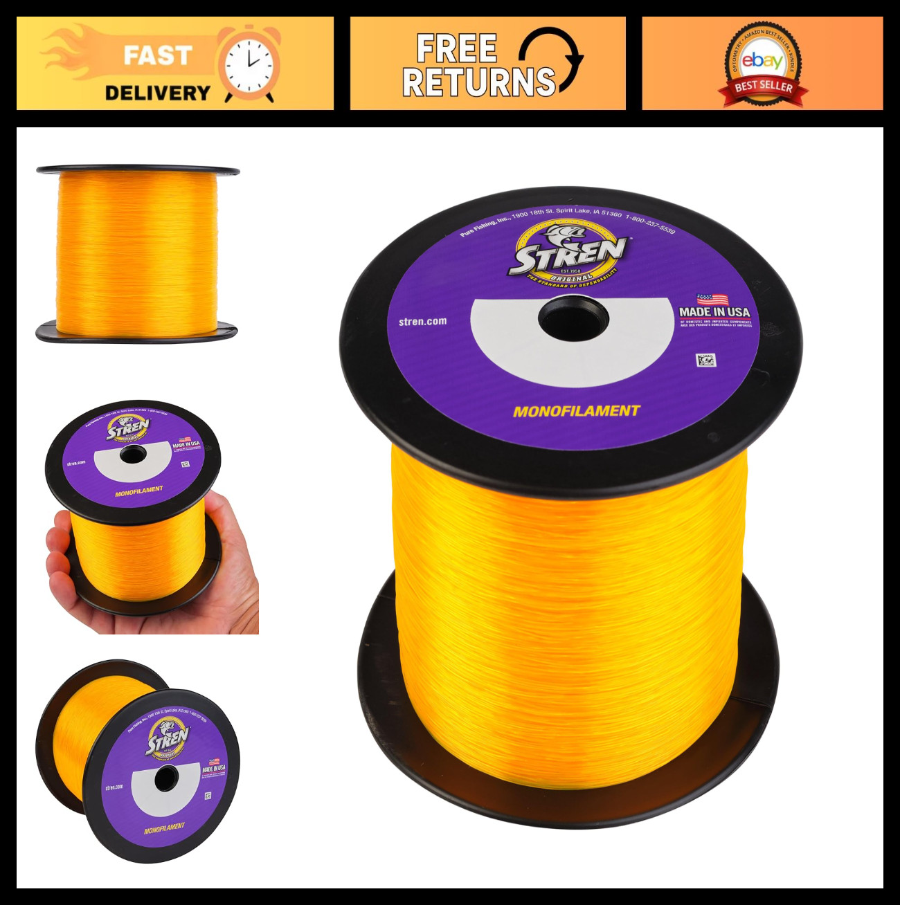 High-Strength Monofilament Fishing Line – Durable, Low Stretch, 300 Yards
