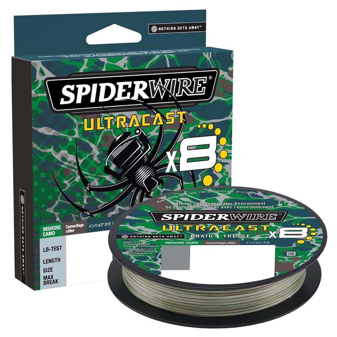 SPIDERWIRE Ultracast x8 Braid (40 LB TEST) 164 Yds | Inshore Camo SUCFS40IC
