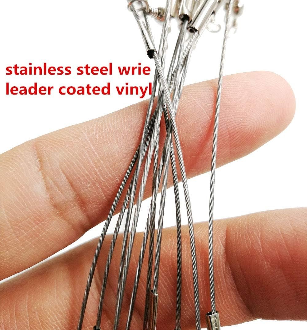 Fishing Wire Leaders for Bottom Rigs 10pcs Saltwater HiLow Rig Leaders with S…