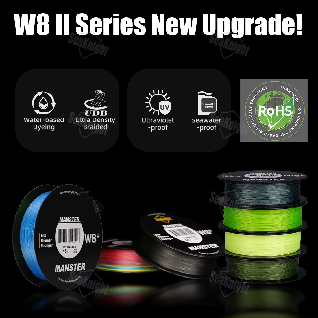 W8 II Series 500M 8 Strands Fishing Line Advanced Braided PE Line anti-UV