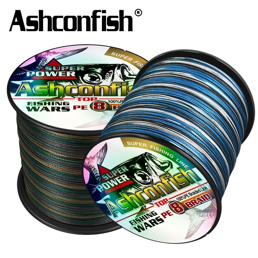 Ashconfish 8 Strands 100m-2000m PE Braided Fishing Line Camo Line X8 6lbs-300lbs