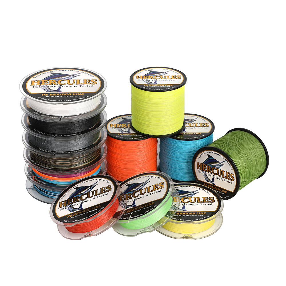 HERCULES 15lbs 328 / 547 / 1094 Yds 4 8 Strands PE Dyneema Braided Fishing Line