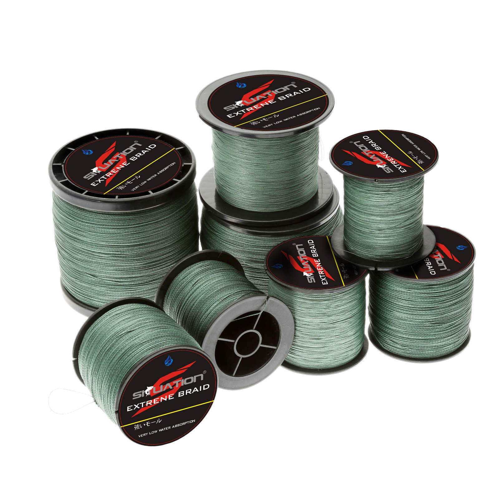 Moss Green 100-1000M 10-80LB Dyneema Braided Outdoor Fishing Line Tool