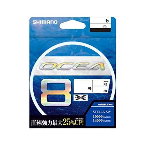 Shimano Ocea 8 PE Line, 5 colors, Lengths: 300m, Sizes 5.0, Max 99 lbs (44.9 kg)