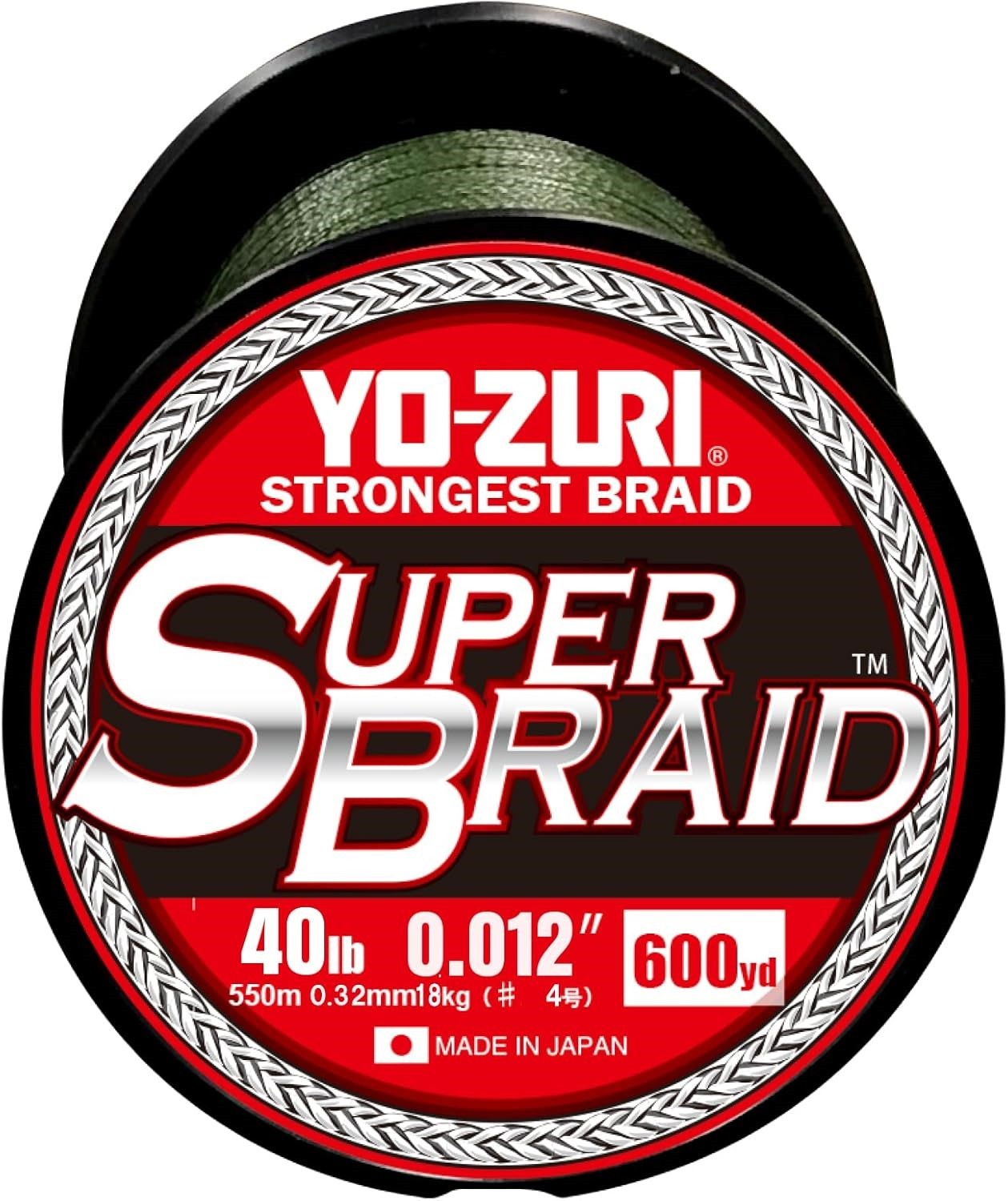 Yo-Zuri SuperBraid Fishing Line 40lb Test 600 Yard Spool R1509-DG Dark Green NEW