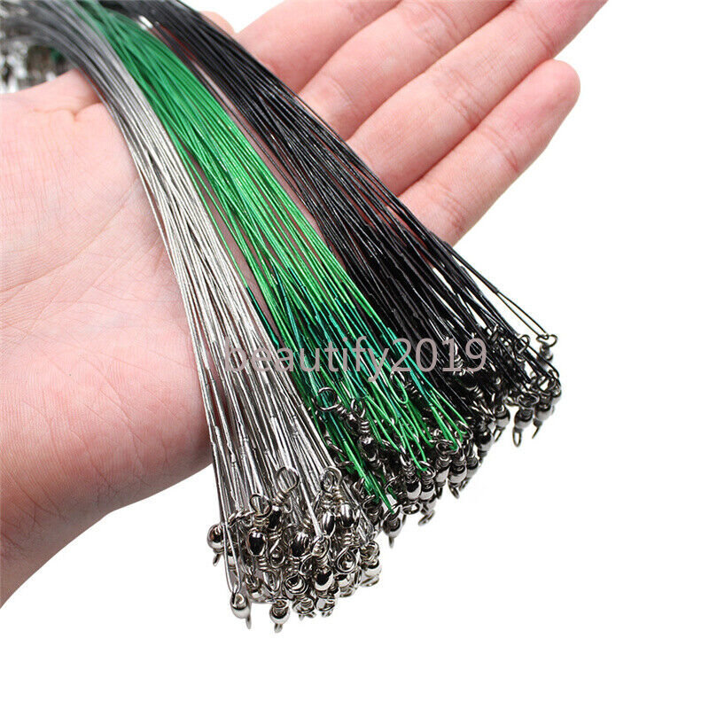 100PCS Stainless Steel Fishing Wire Leader Rigs Anti-Bite Wire Leaders