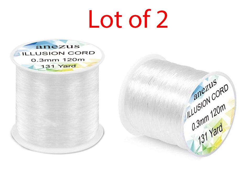 Lot of 2 Fishing Line Nylon String illusion Cord Clear Fluorocarbon fishing wire