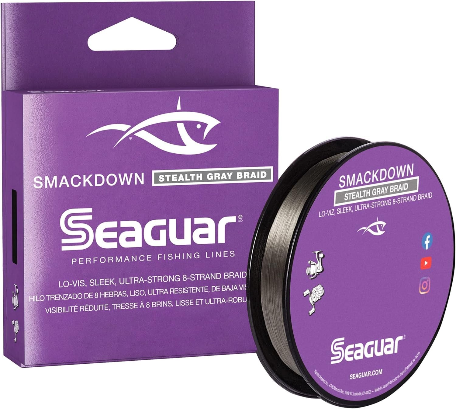 Smackdown Low Visibility Braided Fishing Line – 65lb, 300yds Break Strenth/Le…