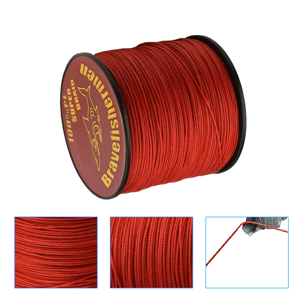 Red 109/328/547/1093Yards Super Strong PE Braided Fishing Line 4 Strands 6-100LB