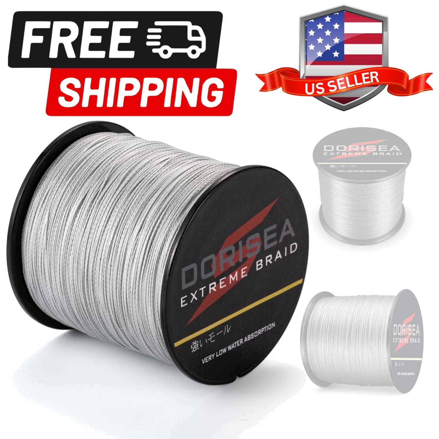 Extreme Braid 100% Pe Grey Braided Fishing Line 109Yards-2187Yards 6-550Lb F…