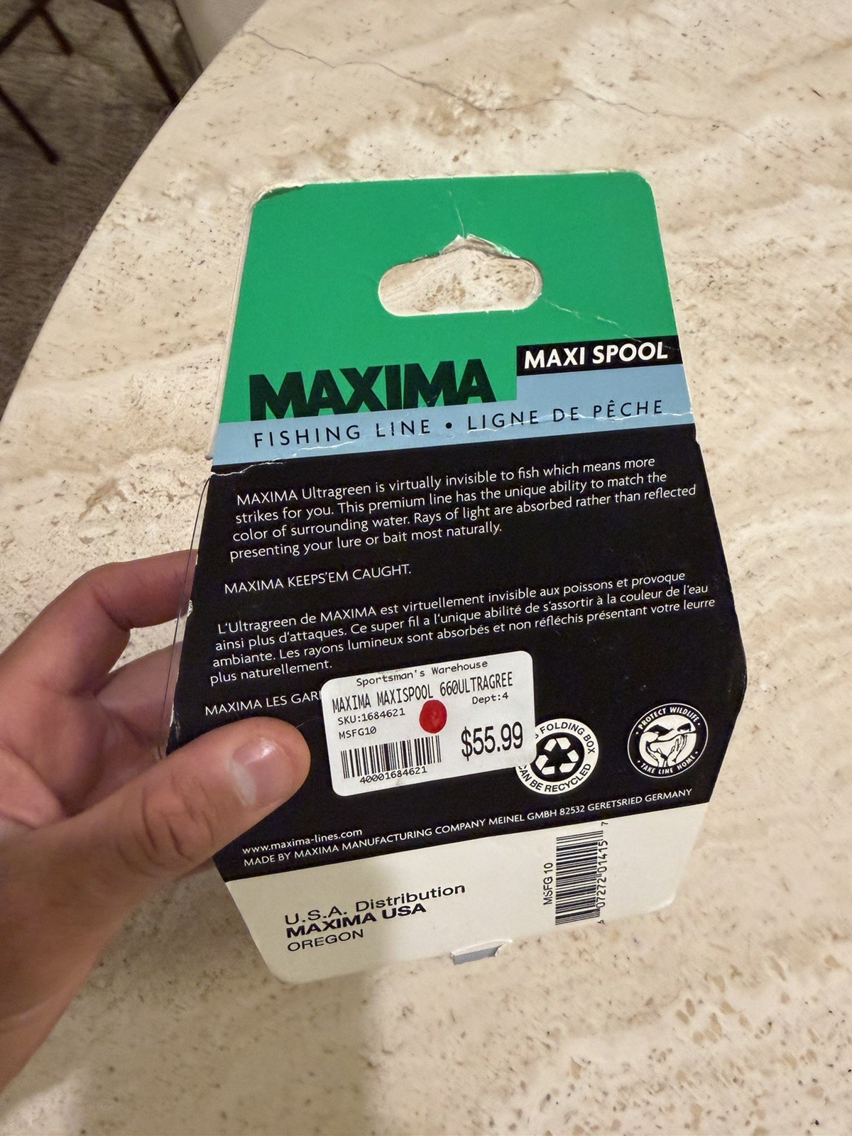 Maxima Maxi Spool Ultragreen Fishing Line (660 yd) 10 Lbs Premium Monofilament