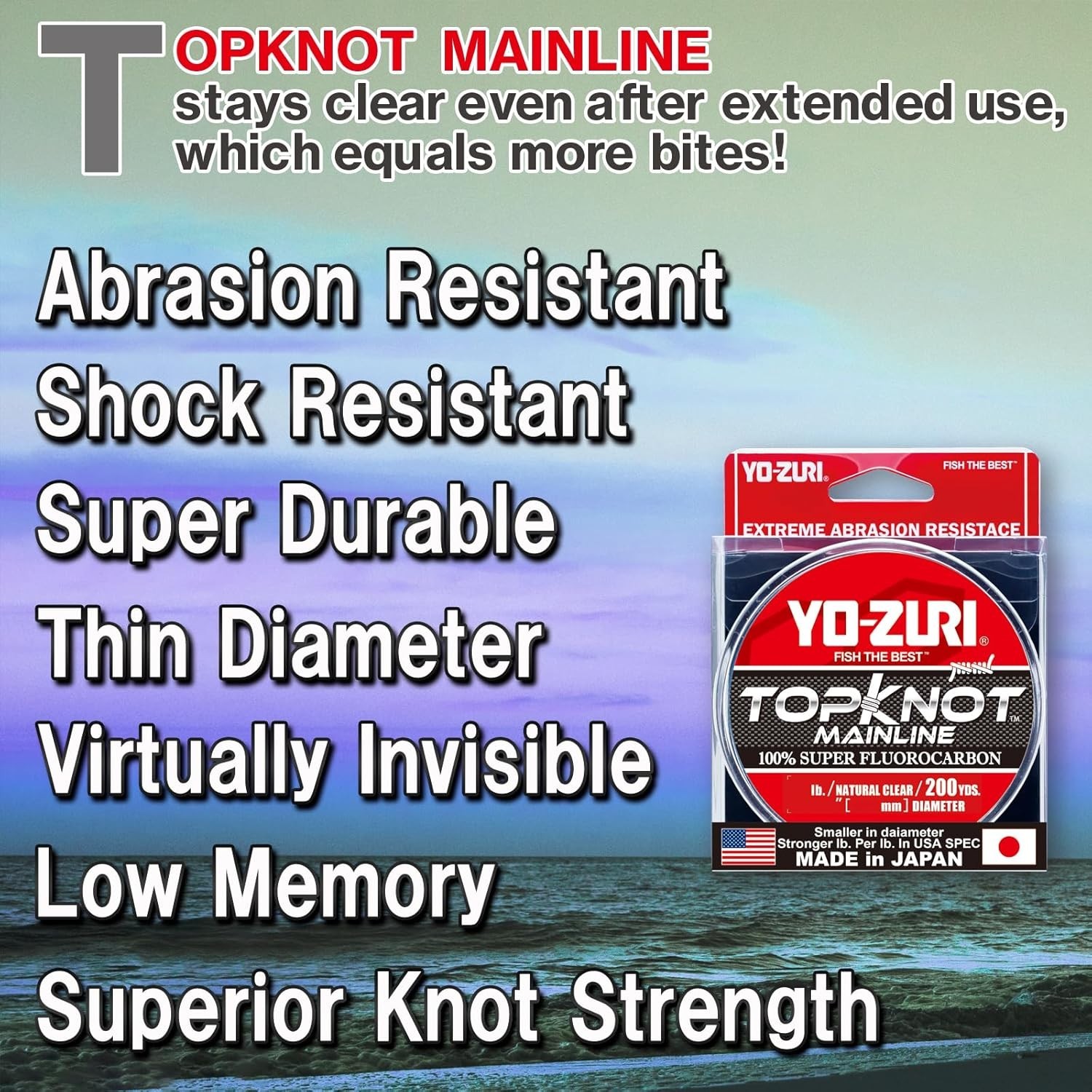 Topknot Mainline Natural Clear 200 Yards Fluorocarbon Fishing Line