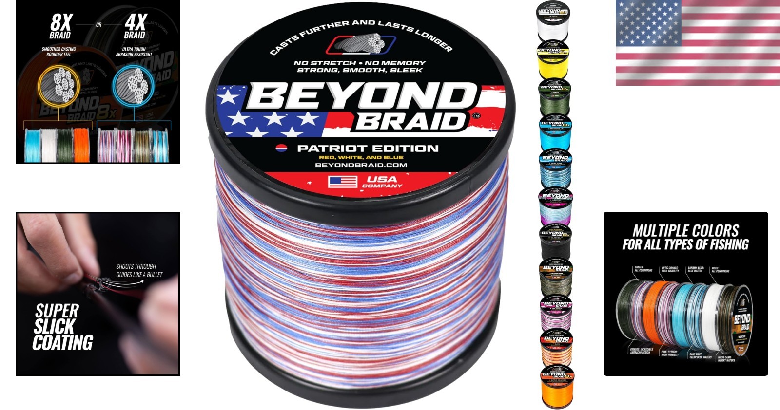 1500ft Braided Fishing Line – 30lb, No Stretch, Abrasion Resistant Camo Options