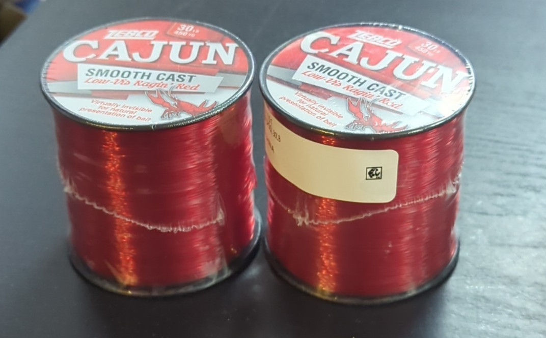 Lot of 2Cajun Line Smooth Cast Fishing Line, Low Vis Ragin’ Red, 30 Pound