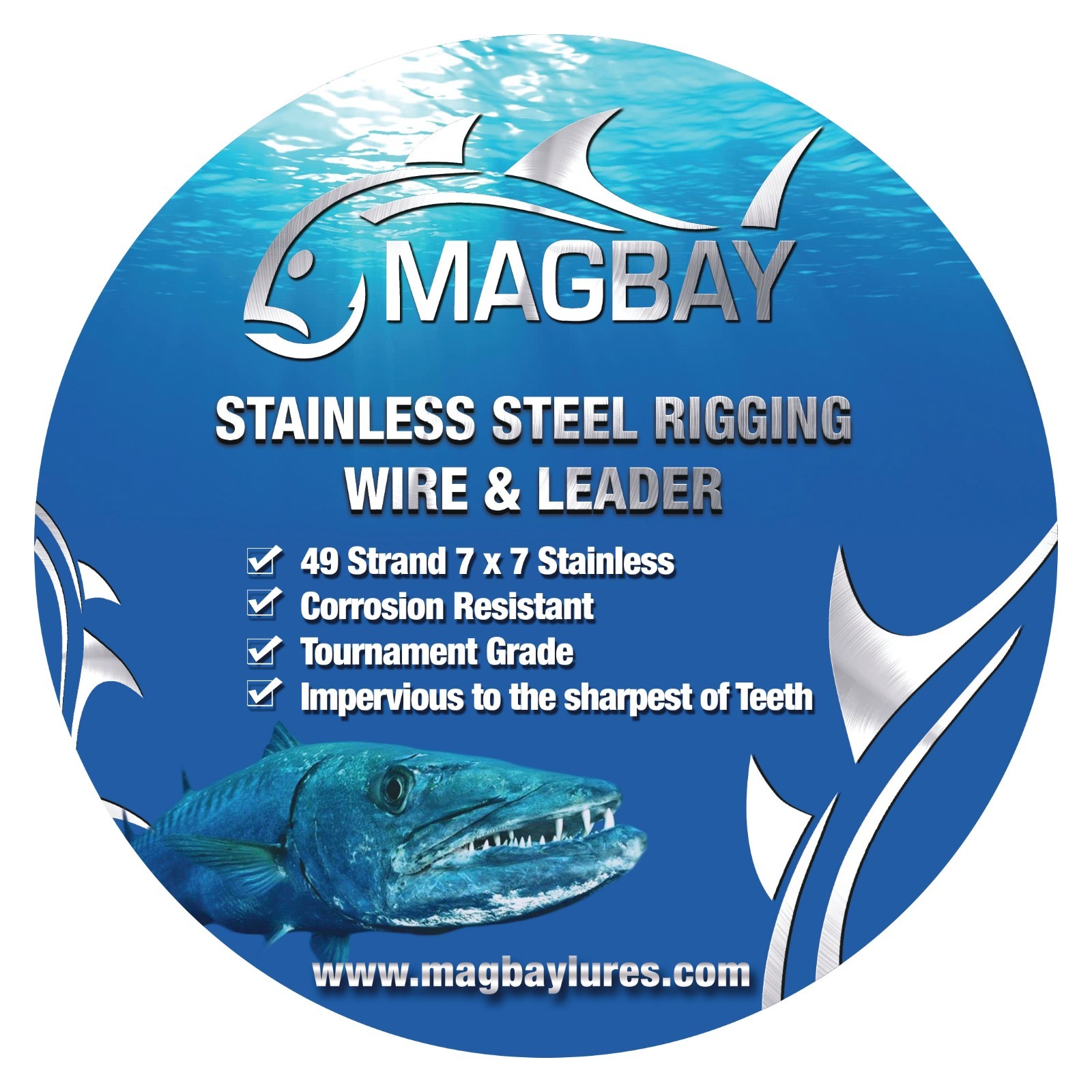 49 Strand American Wire 7×7 Stainless Leader + 10 Crimps – 30 ft 280 lbs Fishing