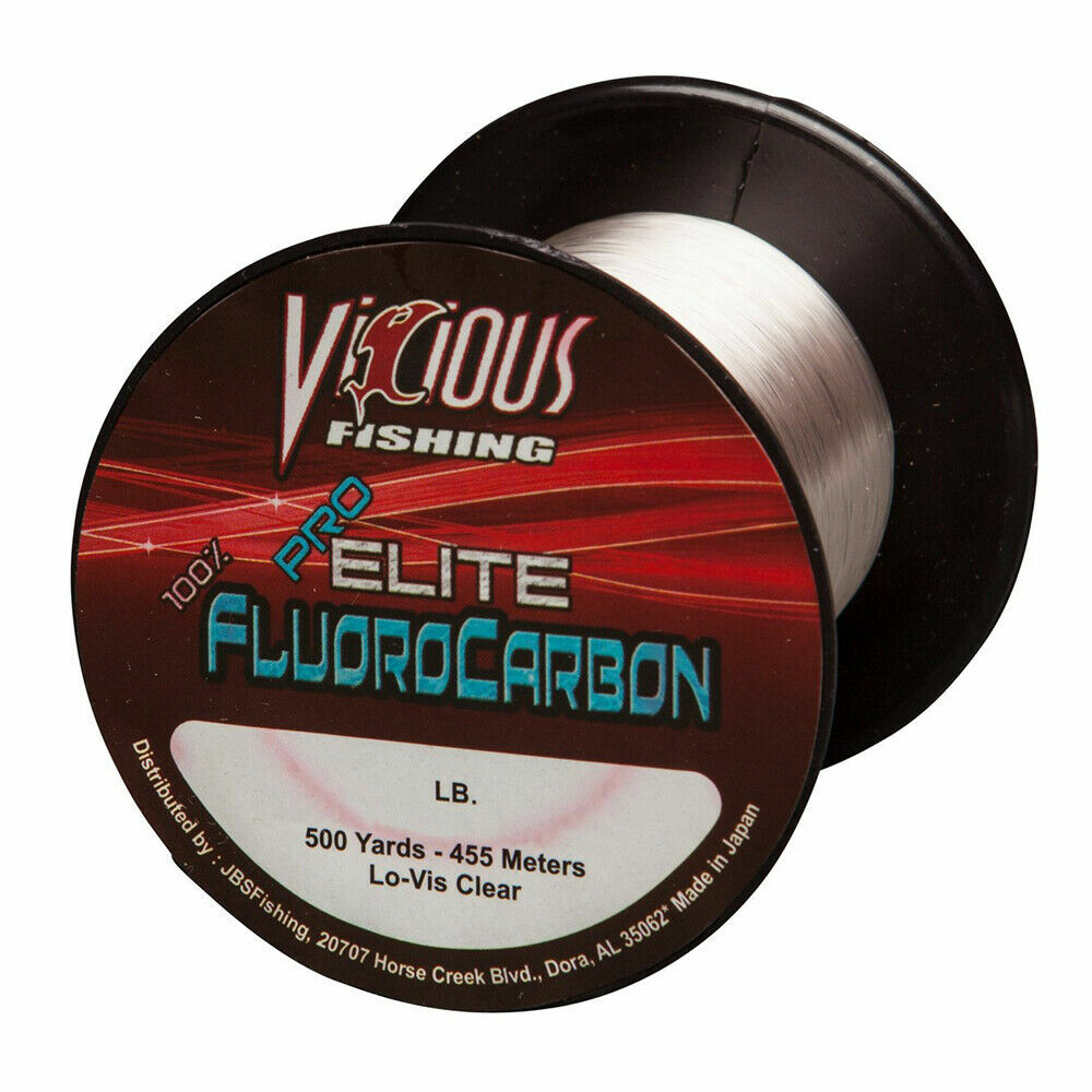 Vicious Pro Elite 100% Fluorocarbon Fishing Line 500 Yards 8 lb to 17 lb NEW