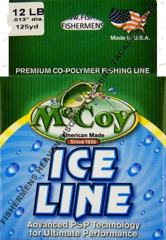 McCoy Ice Fishing Line Copolymer Mean Green 125 Yard Spool Any Pound Test
