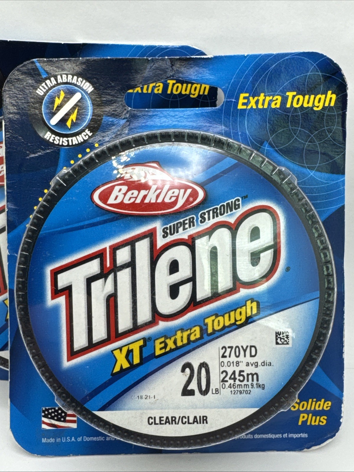 2 Packs Of Berkley Trilene XT Extra Strong Super Tough 20 lb Line 270 Yds. New