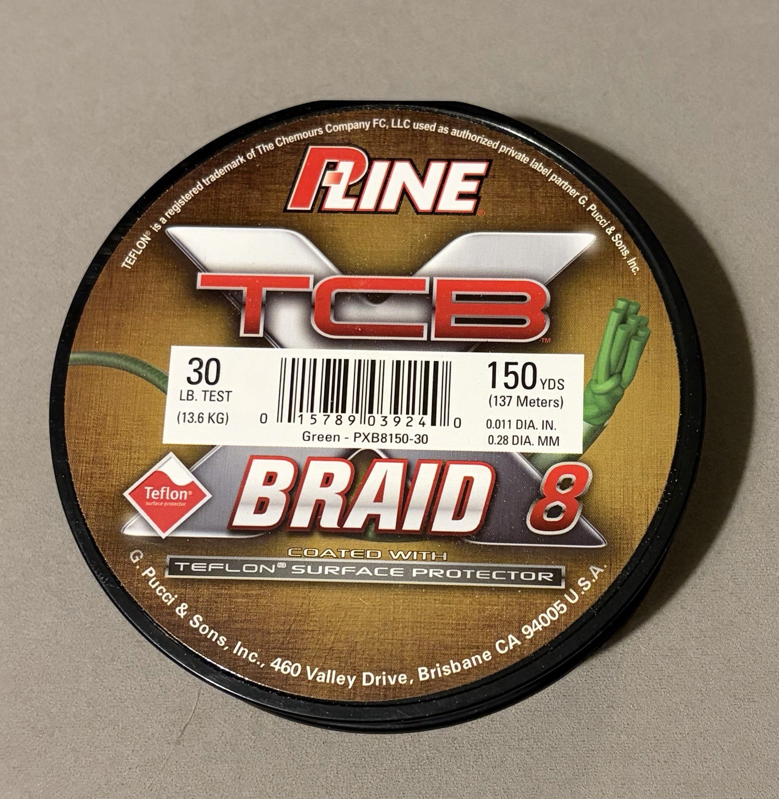 P Line TCB 150-Yard Braided Fishing Line – 30-Pound with Teflon Protection